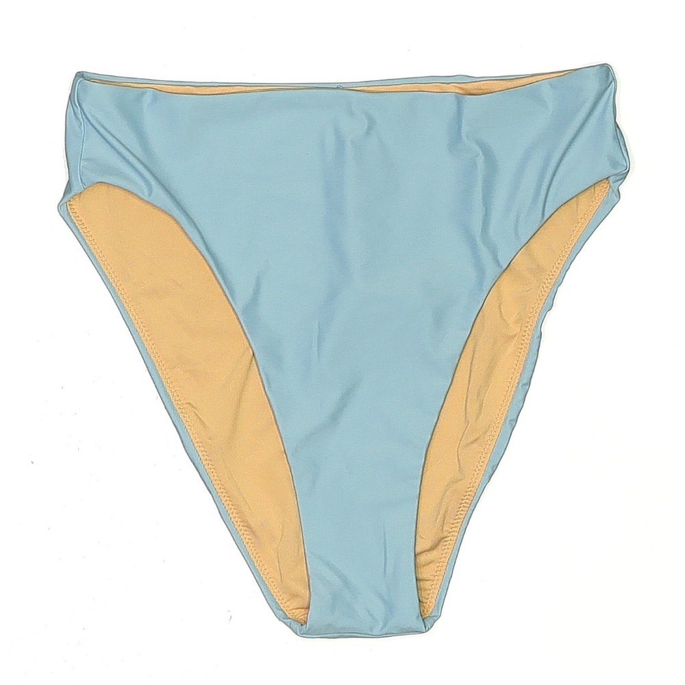 J.Crew High Leg Bikini Bottoms Blue Tan Small NWT Swimwear